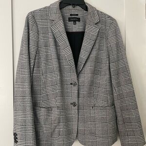 Talbots Women's Black and White Checkered Blazer